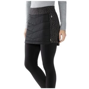 Smartwool Quilted Black and Gray Mini Skirt Blend, Size M Activewear Outdoor